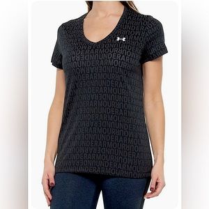 Under Armour Women's Tech Wordmark Jacquard Short-Sleeve V-Neck T-Shirt